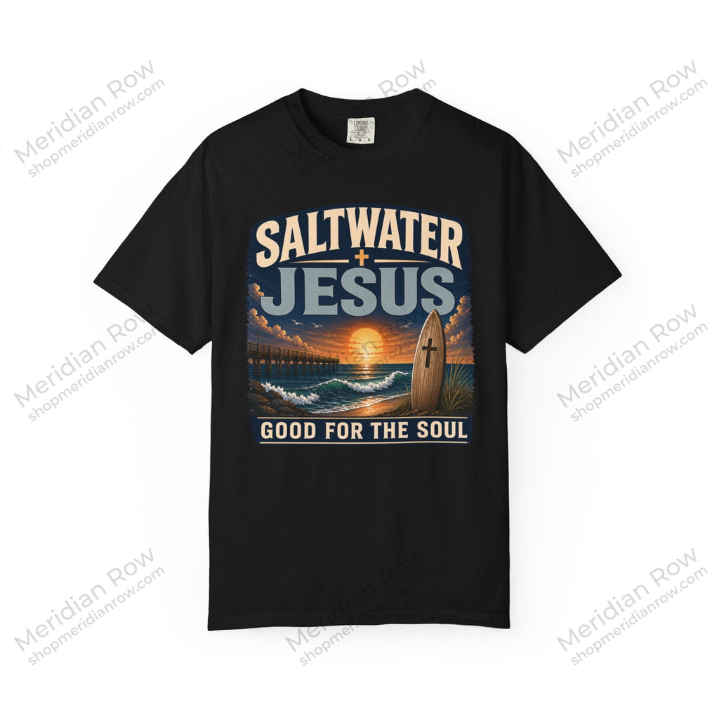 Saltwater + Jesus Good for the Soul Shirt | Comfort Colors 1717 Christian Beach T-Shirt | Coastal Faith Tee