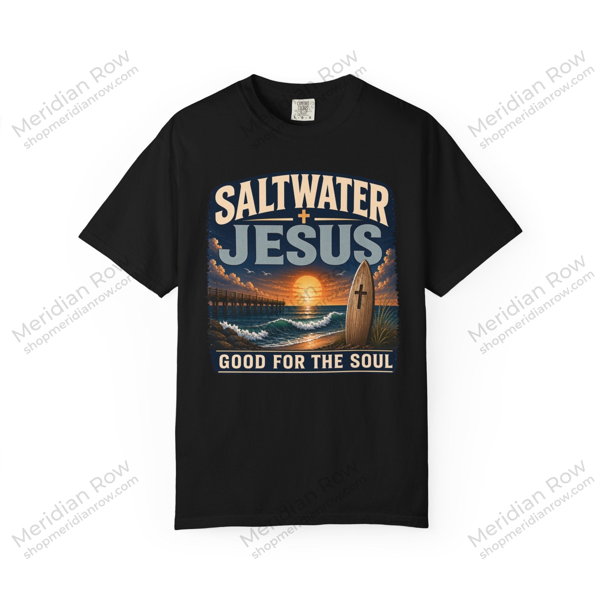 Saltwater + Jesus Good for the Soul Shirt | Comfort Colors 1717 Christian Beach T-Shirt | Coastal Faith Tee