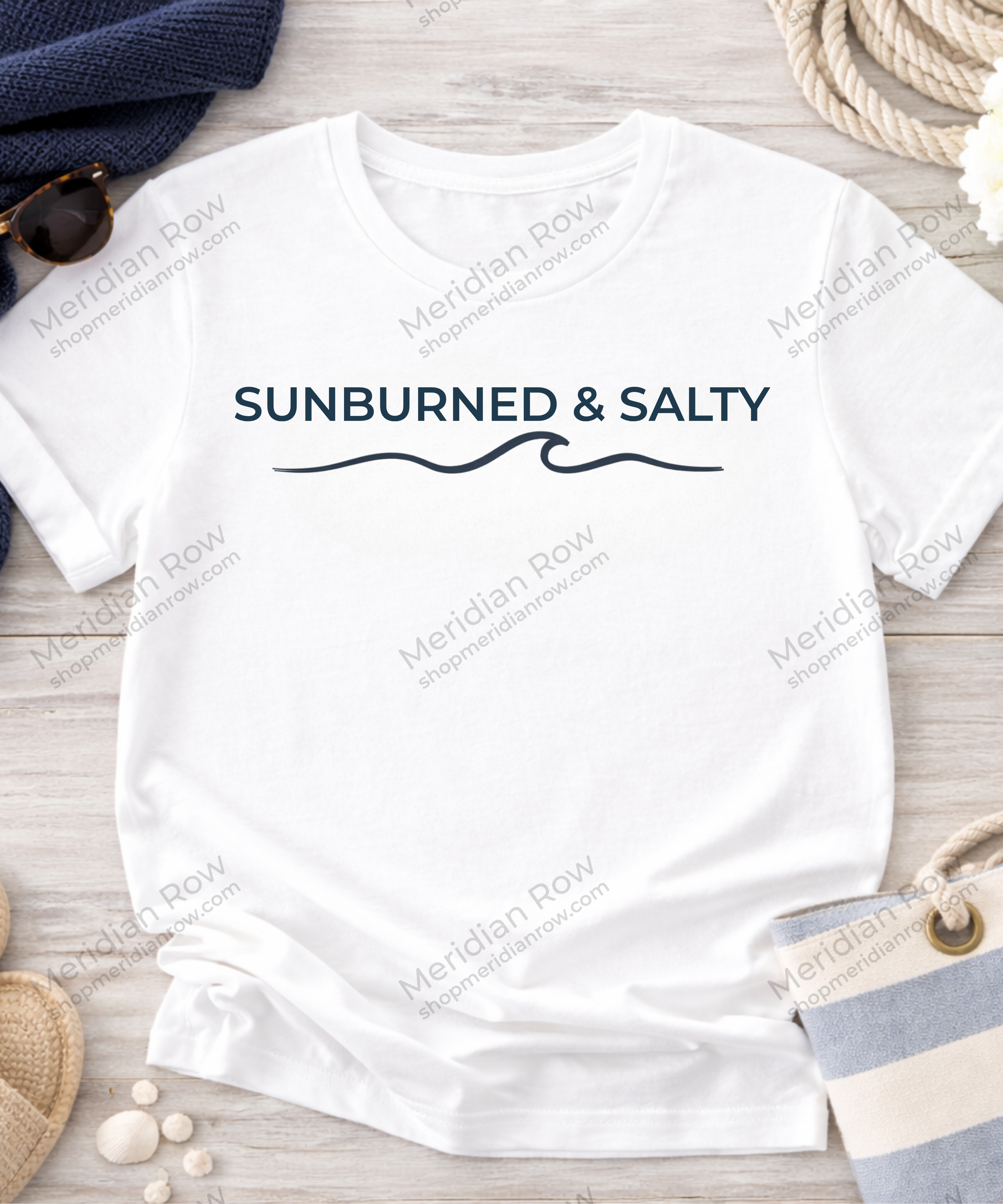 Sunburned & Salty Beach T-Shirt | Coastal Summer Graphic Tee | Bella + Canvas 3001