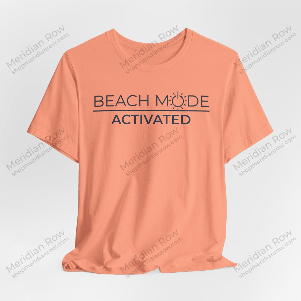 Beach Mode Activated T-Shirt | Minimalist Coastal Summer Tee | Bella + Canvas 3001