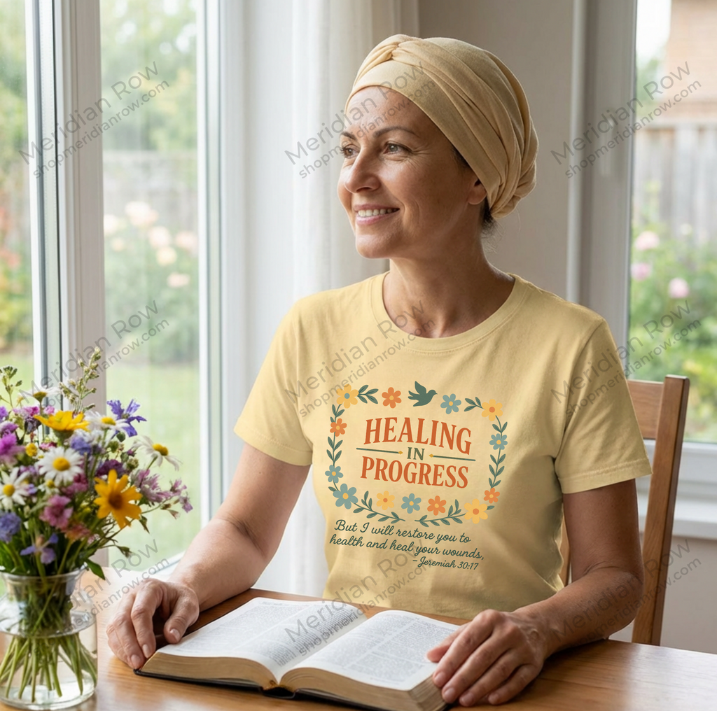 Healing In Progress Shirt | Christian Inspirational T-Shirt | Jeremiah 30:17 Bible Verse Tee | Faith Comfort Gift | Vintage Floral Christian Shirt