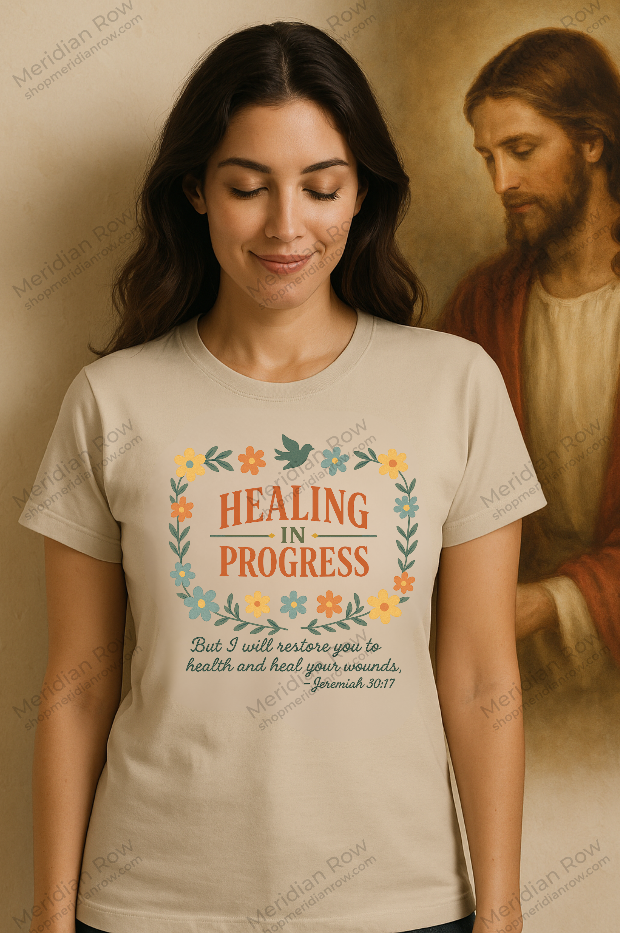 Healing In Progress Shirt | Christian Inspirational T-Shirt | Jeremiah 30:17 Bible Verse Tee | Faith Comfort Gift | Vintage Floral Christian Shirt