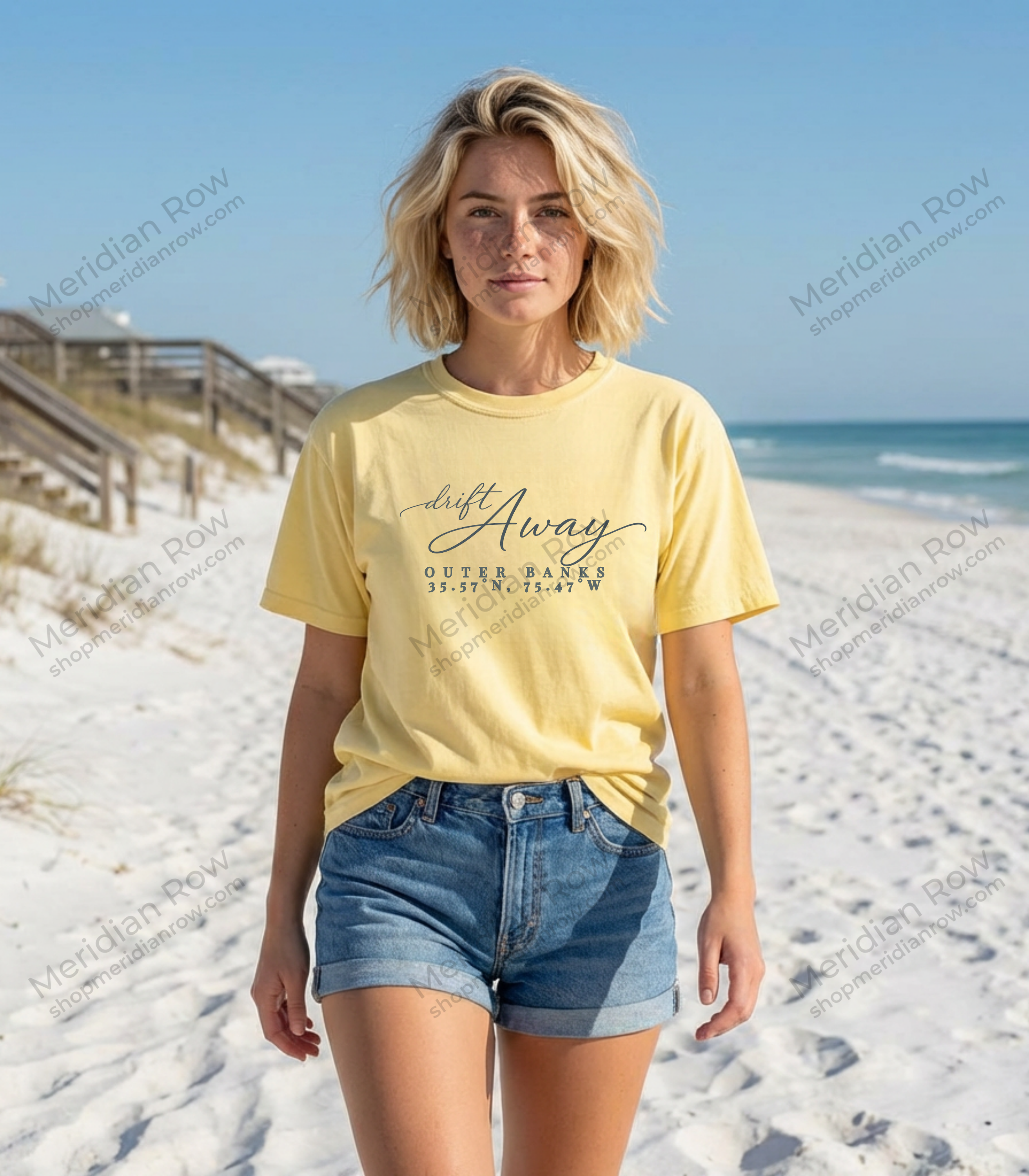 Outer Banks Drift Away T-Shirt | OBX Coordinates Tee | Comfort Colors Beach Summer Vacation Gift | Vintage Coastal Shirt