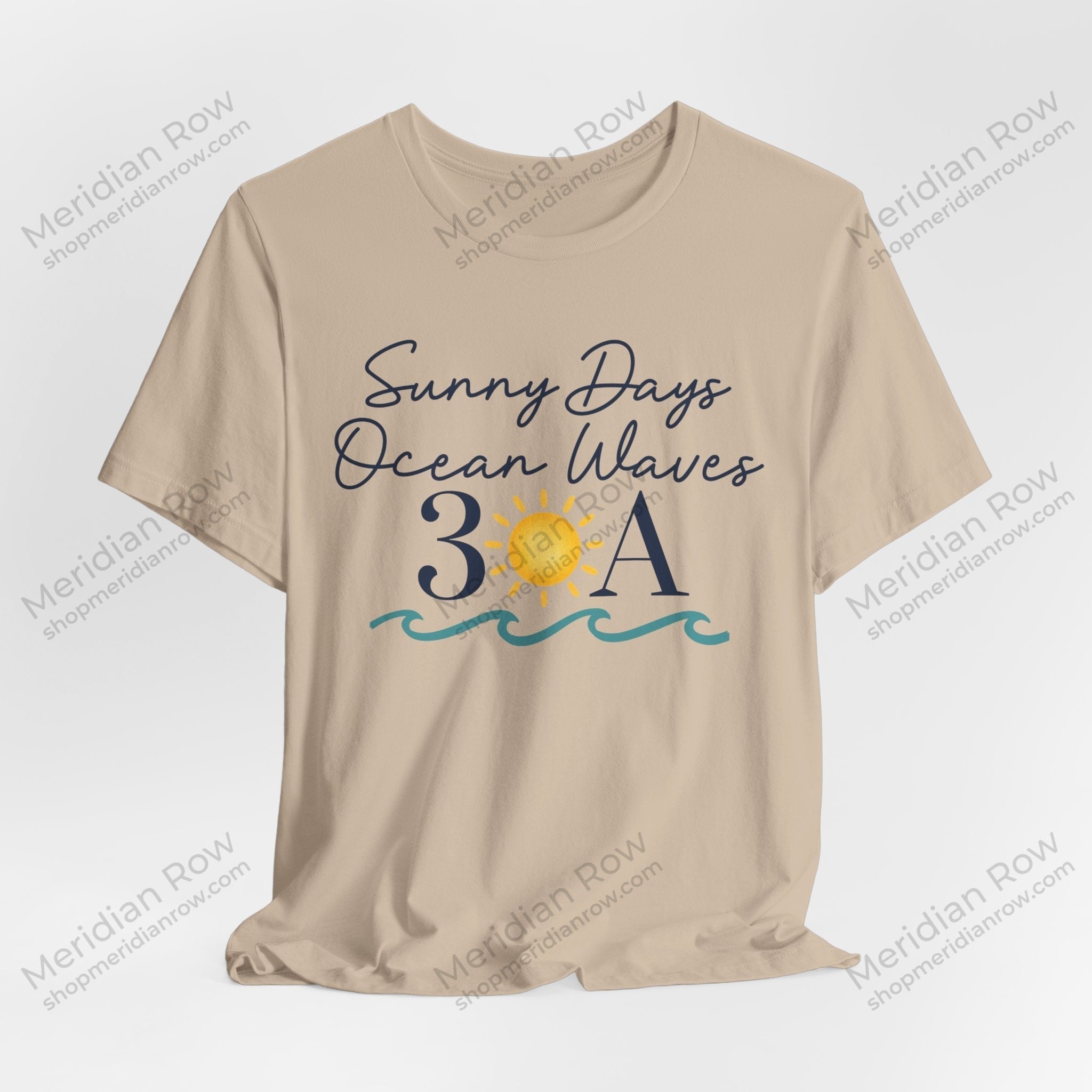 Sunny Days Ocean Waves 30A Bella + Canvas 3001 Shirt | Coastal Beach Graphic Tee | Florida Vacation T-Shirt