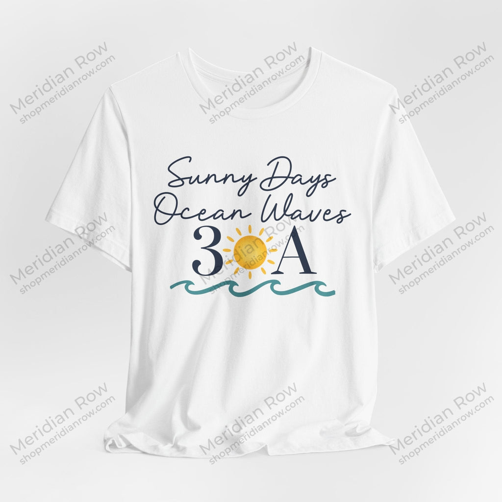 Sunny Days Ocean Waves 30A Bella + Canvas 3001 Shirt | Coastal Beach Graphic Tee | Florida Vacation T-Shirt