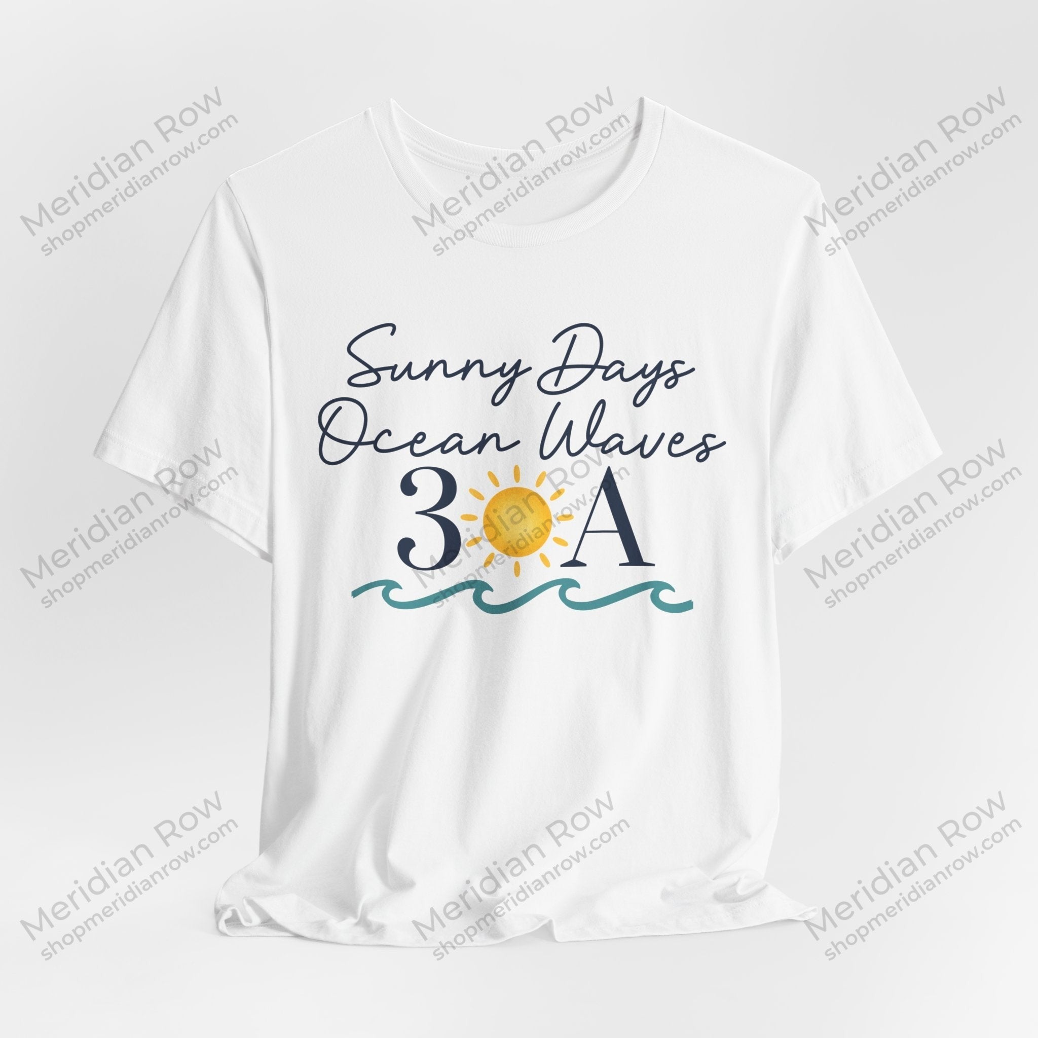 Sunny Days Ocean Waves 30A Bella + Canvas 3001 Shirt | Coastal Beach Graphic Tee | Florida Vacation T-Shirt