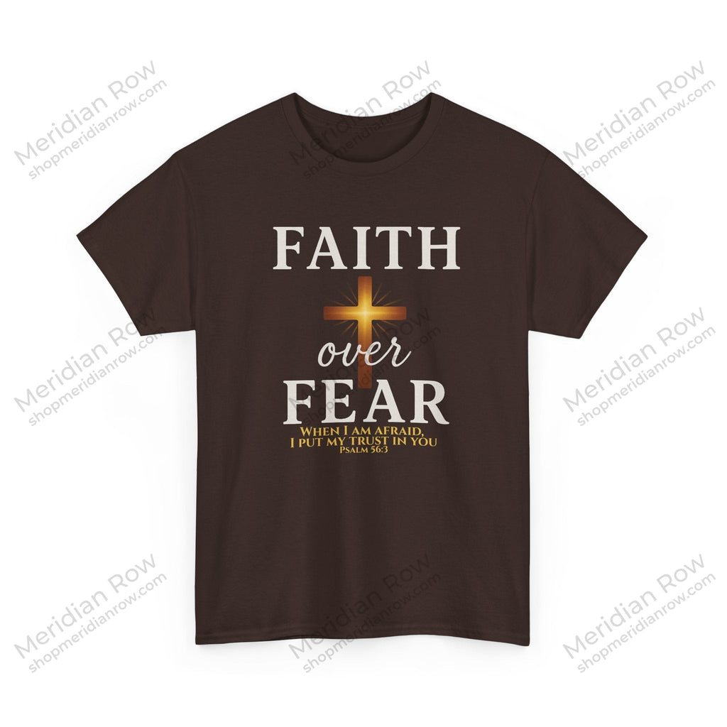 Faith Over Fear T-Shirt | Christian Apparel with Psalm 56:3 Bible Verse | Inspirational Religious Graphic Tee Gift