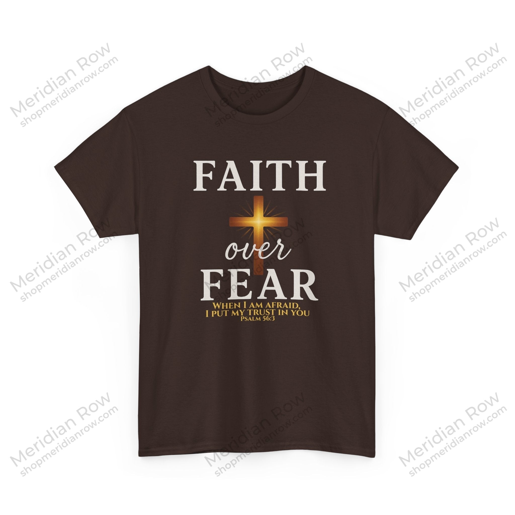 Faith Over Fear T-Shirt | Christian Apparel with Psalm 56:3 Bible Verse | Inspirational Religious Graphic Tee Gift