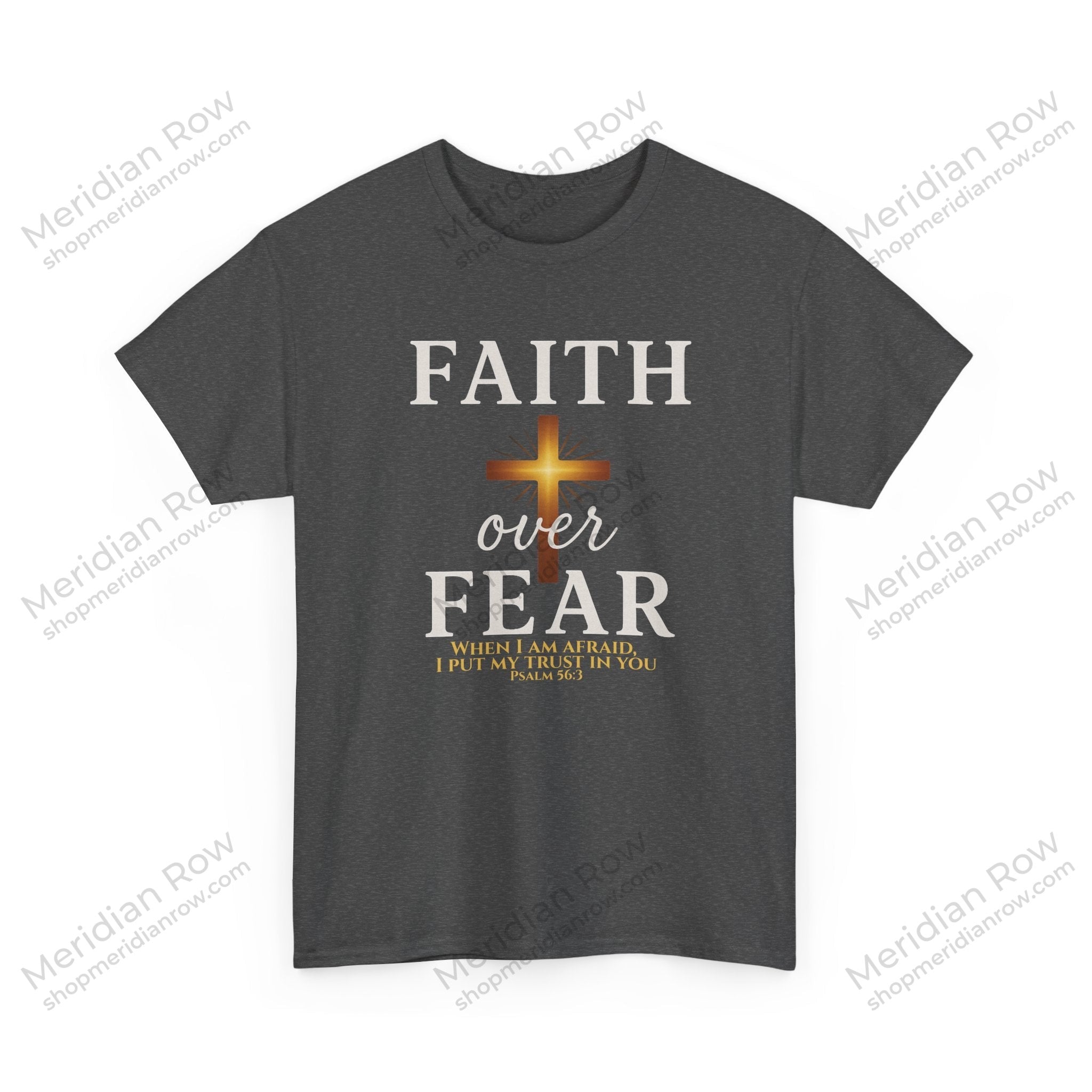 Faith Over Fear T-Shirt | Christian Apparel with Psalm 56:3 Bible Verse | Inspirational Religious Graphic Tee Gift