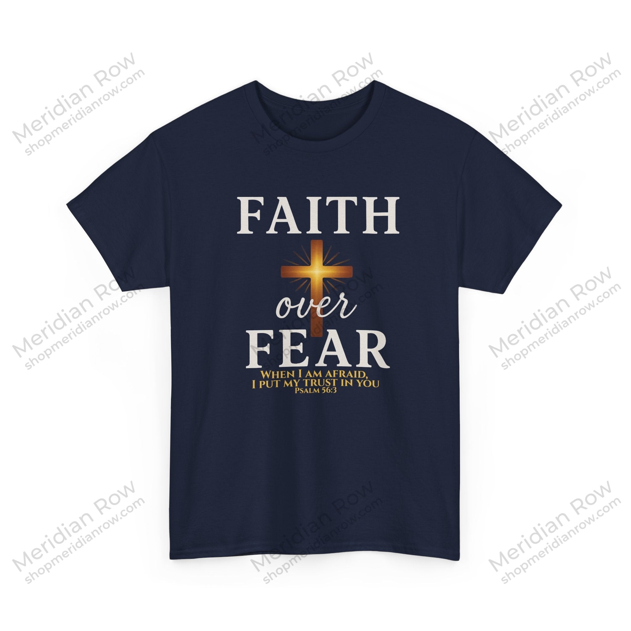 Faith Over Fear T-Shirt | Christian Apparel with Psalm 56:3 Bible Verse | Inspirational Religious Graphic Tee Gift