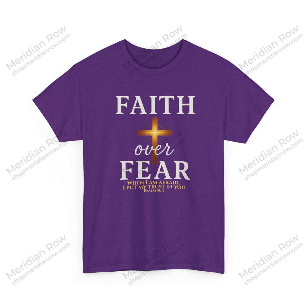 Faith Over Fear T-Shirt | Christian Apparel with Psalm 56:3 Bible Verse | Inspirational Religious Graphic Tee Gift