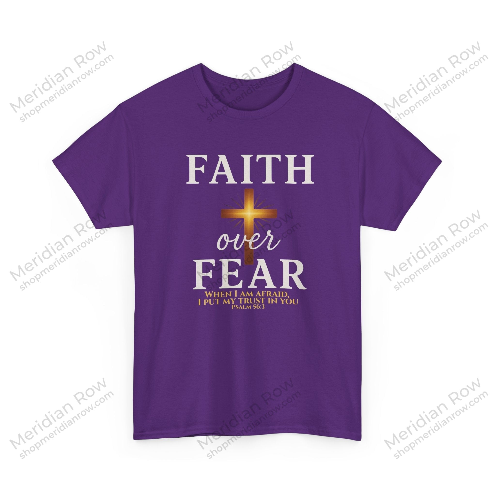 Faith Over Fear T-Shirt | Christian Apparel with Psalm 56:3 Bible Verse | Inspirational Religious Graphic Tee Gift