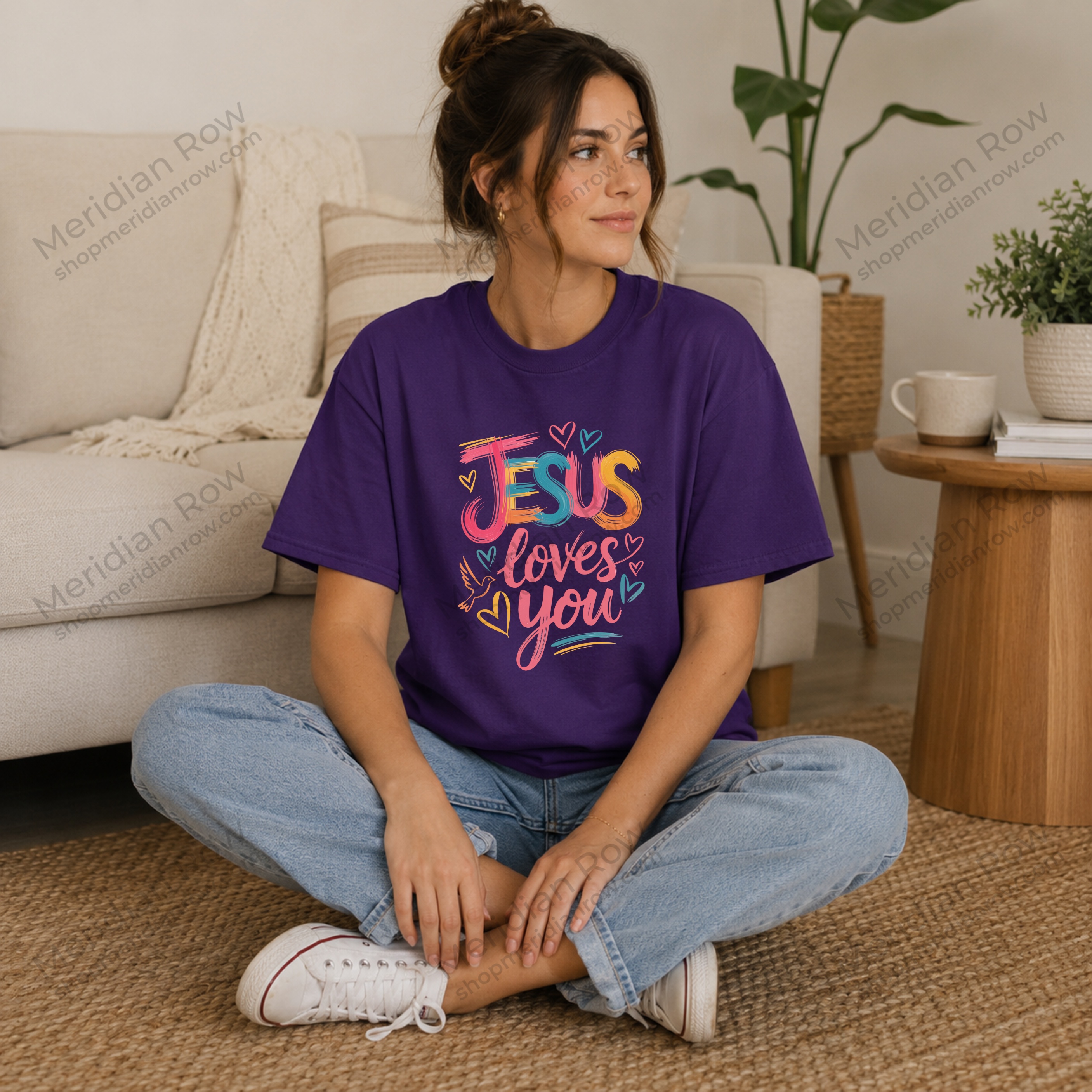 Jesus Loves You Shirt | Colorful Christian Graphic Tee | Comfort Colors 1717 Faith Shirt | Inspirational Christian Apparel