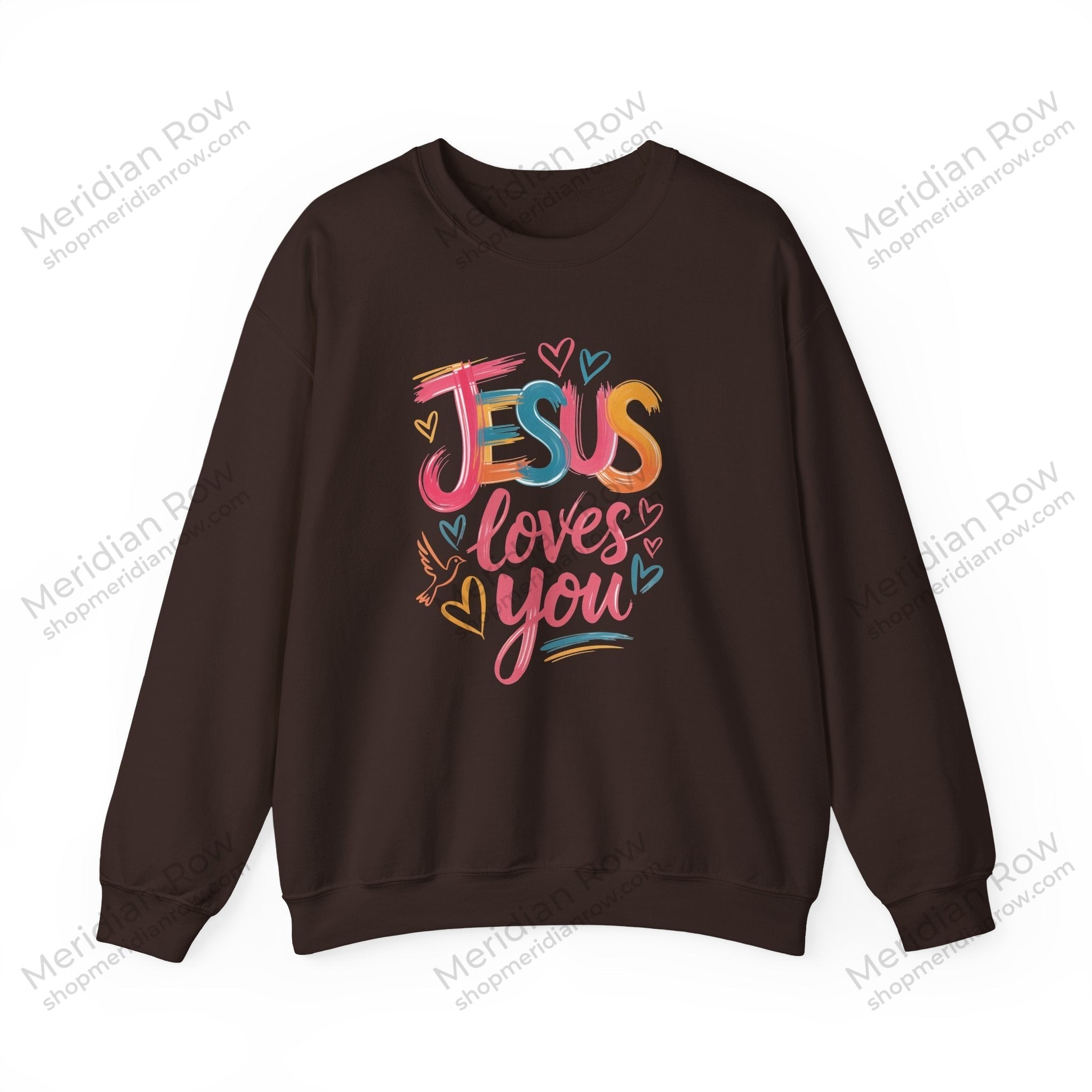 Jesus Loves You Sweatshirt | Colorful Christian Crewneck | Gildan 18000 Faith Sweatshirt | Inspirational Christian Apparel