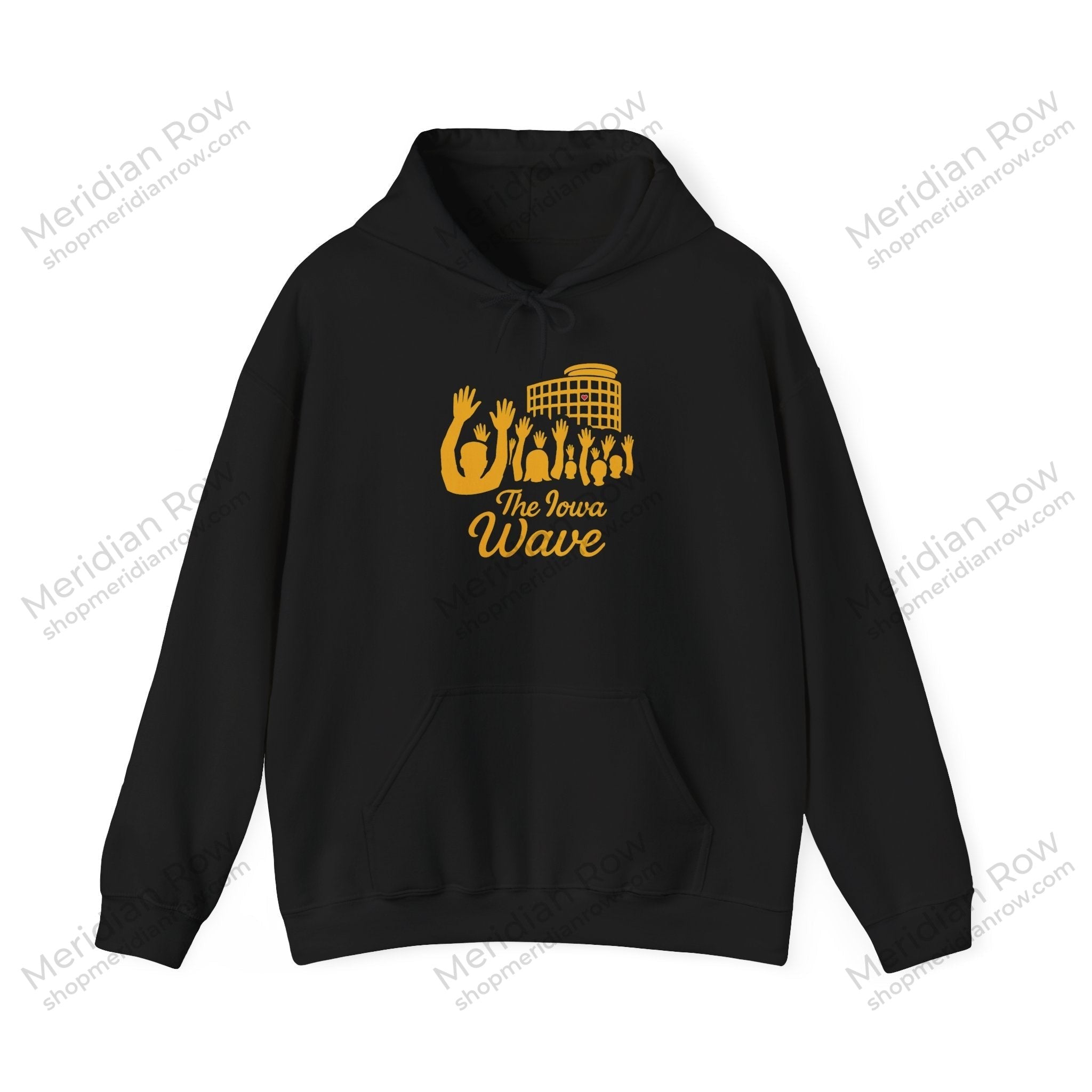 Iowa Wave Hoodie, Game Day Spirit Wear, Iowa College Apparel, Children's Hospital Tribute, Black Gold, Football Tradition