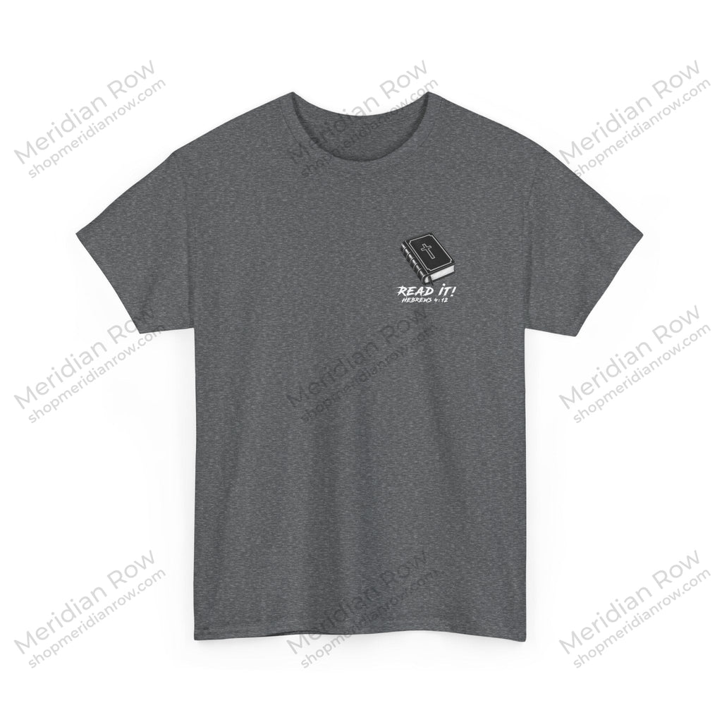 Read the Bible Shirt | Bold Christian Graphic Tee | Hebrews 4:12 Faith Shirt | Gildan 5000 Christian Apparel