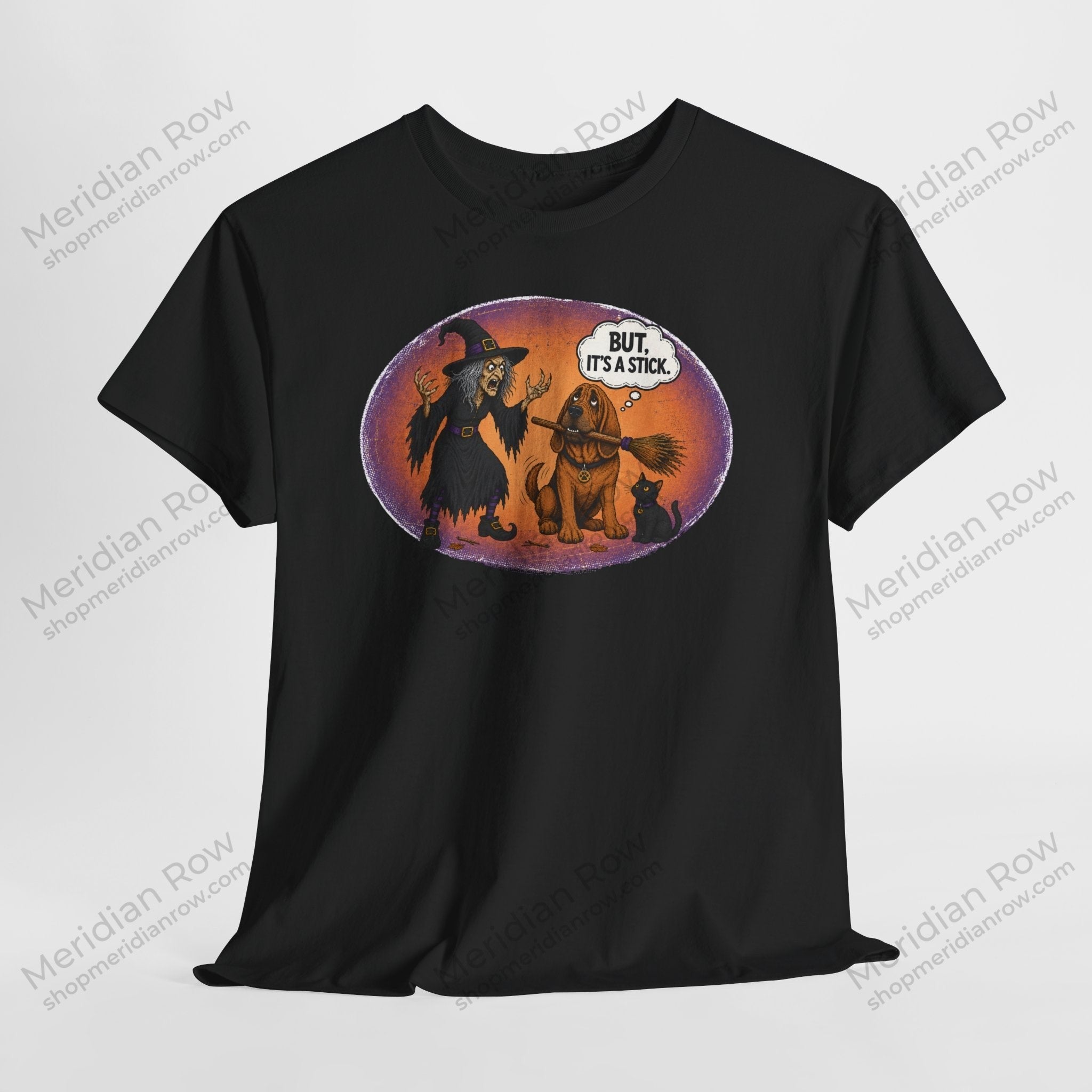 But, It’s a Stick Shirt | Funny Bloodhound Witch Halloween Tee | Spooky Dog Lover Shirt | Gildan 5000 Graphic T-Shirt
