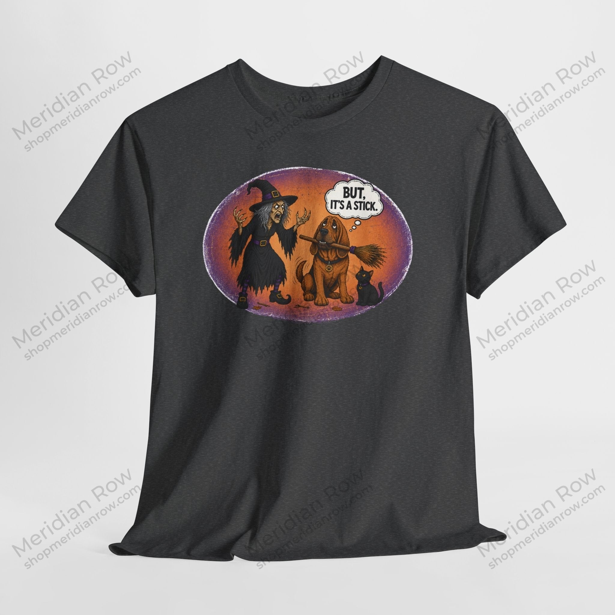 But, It’s a Stick Shirt | Funny Bloodhound Witch Halloween Tee | Spooky Dog Lover Shirt | Gildan 5000 Graphic T-Shirt