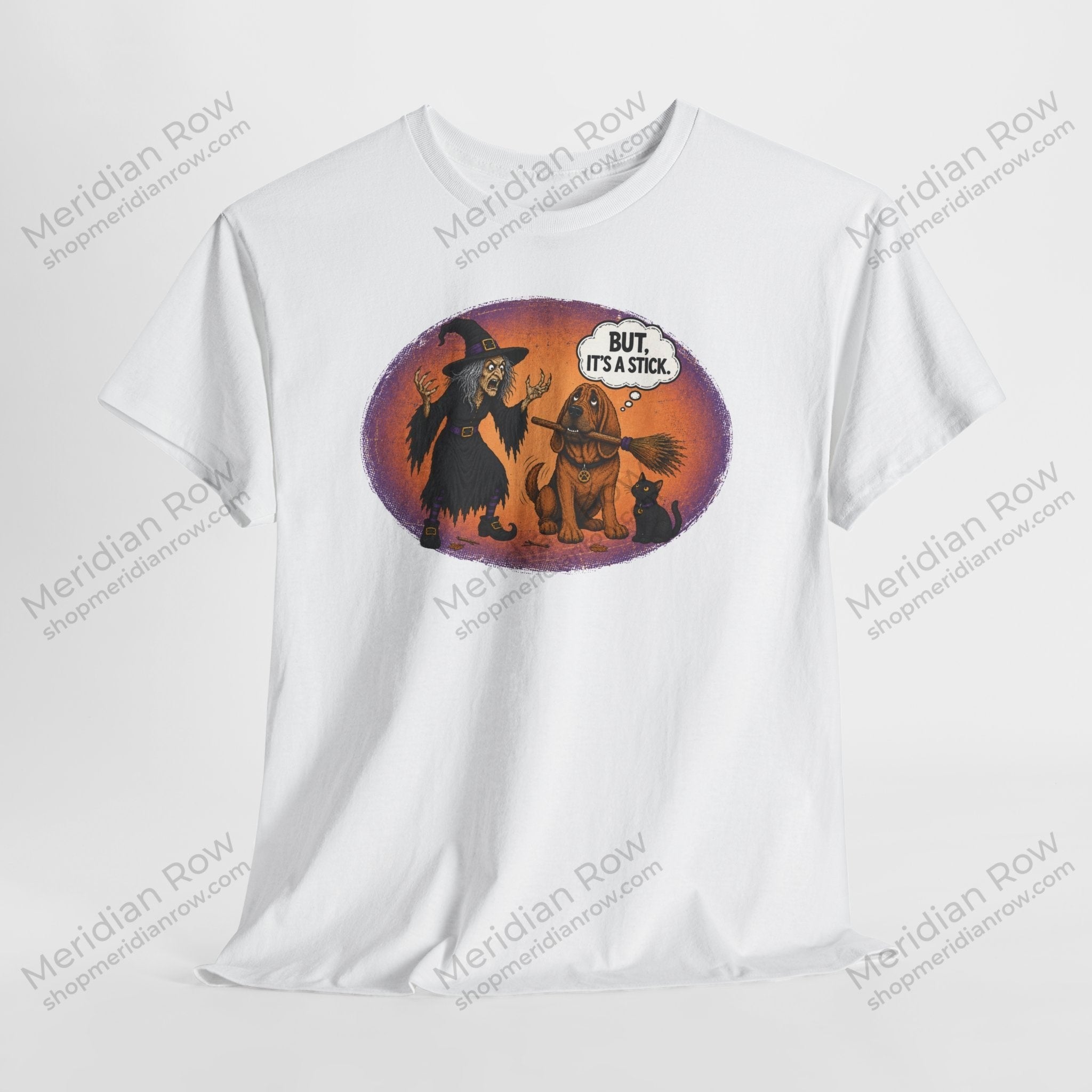 But, It’s a Stick Shirt | Funny Bloodhound Witch Halloween Tee | Spooky Dog Lover Shirt | Gildan 5000 Graphic T-Shirt