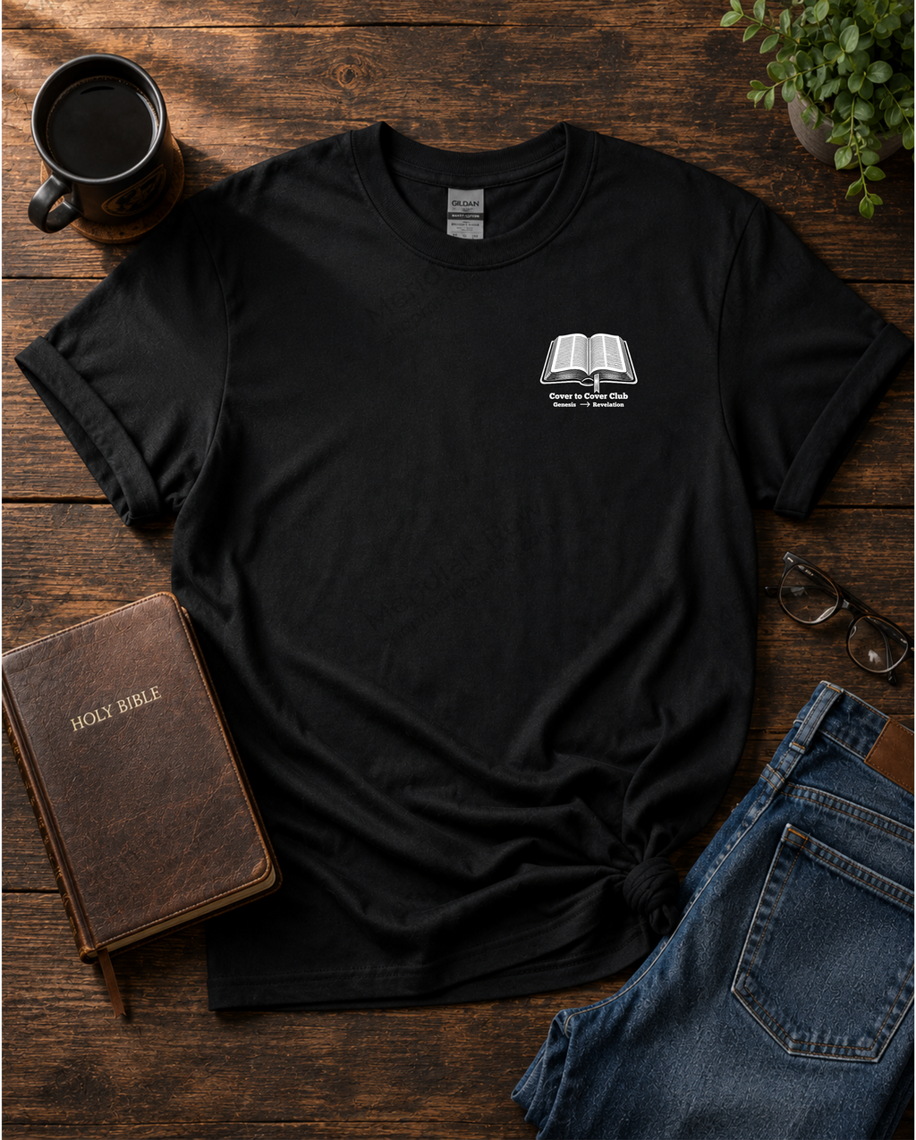 Cover to Cover Club Shirt | No Membership Required Christian Tee | Bible Study Graphic Shirt | Genesis to Revelation T-Shirt | Gildan 5000