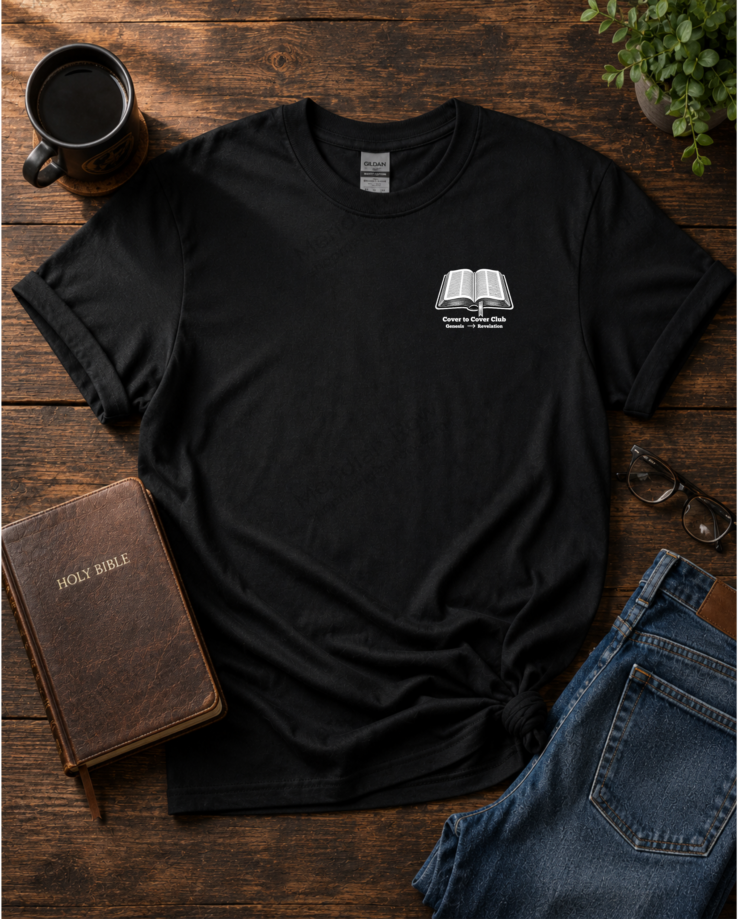 Cover to Cover Club Shirt | No Membership Required Christian Tee | Bible Study Graphic Shirt | Genesis to Revelation T-Shirt | Gildan 5000