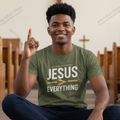 Jesus > Everything Shirt | Christian Faith Tee | Minimalist Jesus Graphic T-Shirt | Inspirational Church Shirt | Gildan 5000