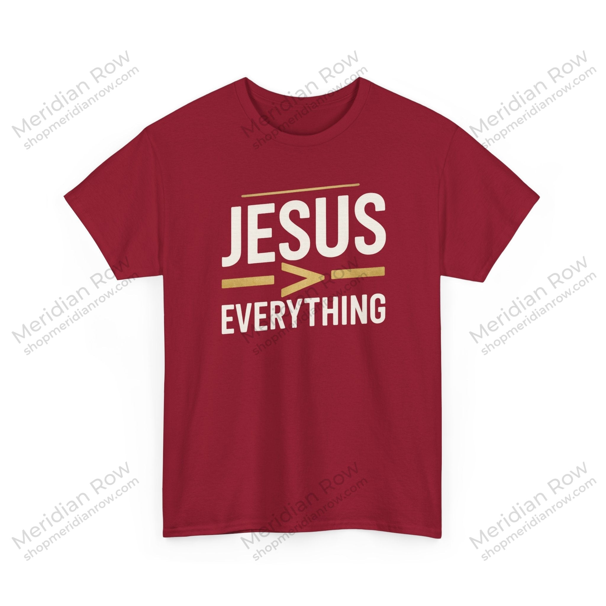 Jesus > Everything Shirt | Christian Faith Tee | Minimalist Jesus Graphic T-Shirt | Inspirational Church Shirt | Gildan 5000
