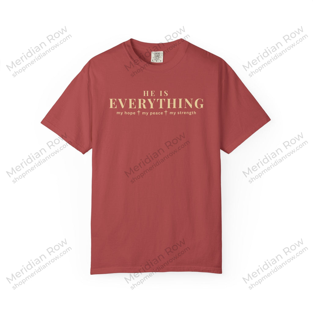 He Is Everything Christian Shirt | Faith-Based Comfort Colors Tee | My Hope My Peace My Strength Shirt | Inspirational Bible Shirt