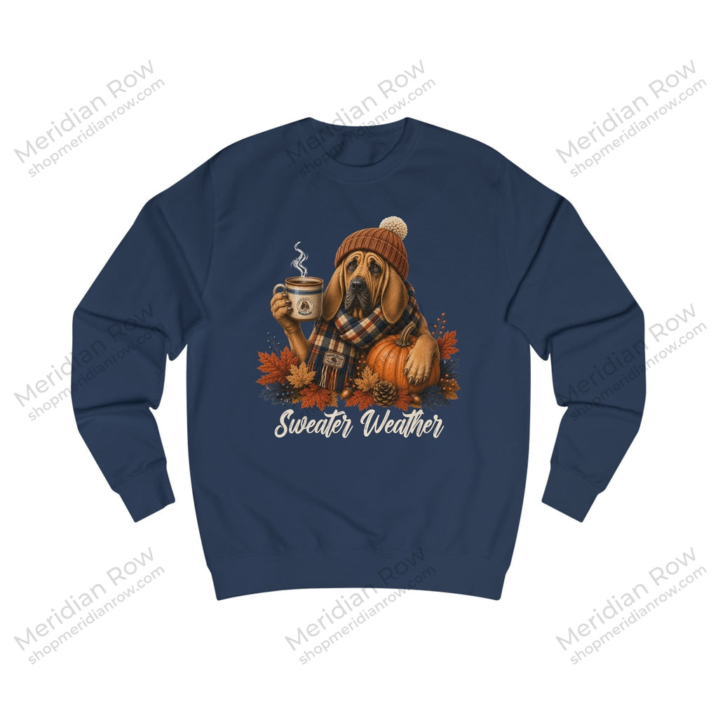Bloodhound Sweater Weather Sweatshirt | Cozy Fall Coffee Crewneck