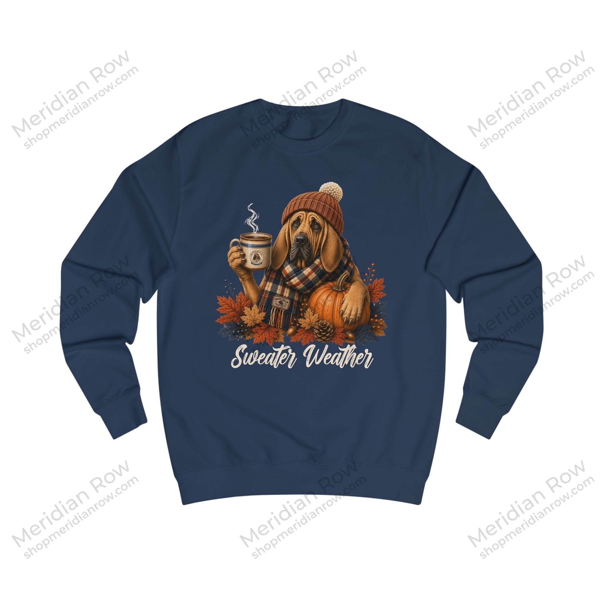 Bloodhound Sweater Weather Sweatshirt | Cozy Fall Coffee Crewneck