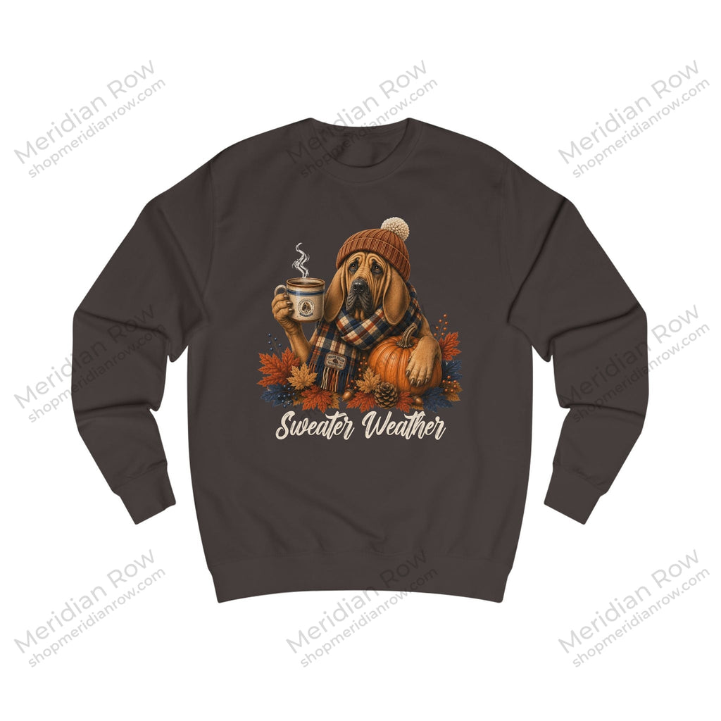 Bloodhound Sweater Weather Sweatshirt | Cozy Fall Coffee Crewneck